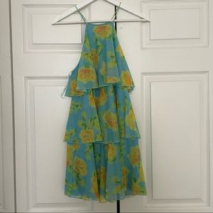 Zara Blue and Yellow Floral Dress